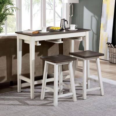 White 2-Person Counter Height Dining Set Y17016