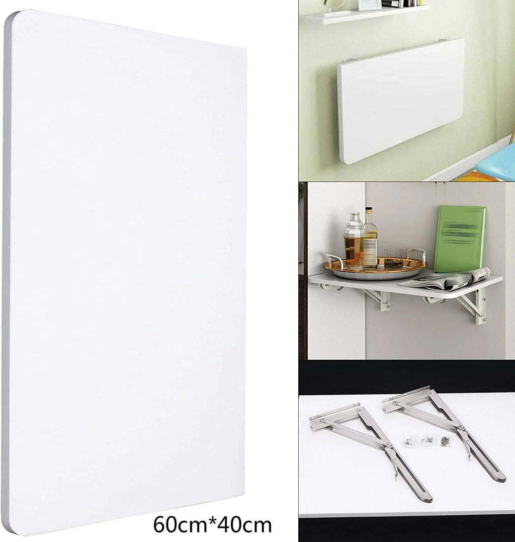 Wall Mounted Fold Down Desk 60cmx40cm White L4813