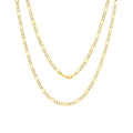 10k Yellow Gold Figaro Chain Pendant Necklace 16" - 30" C7328