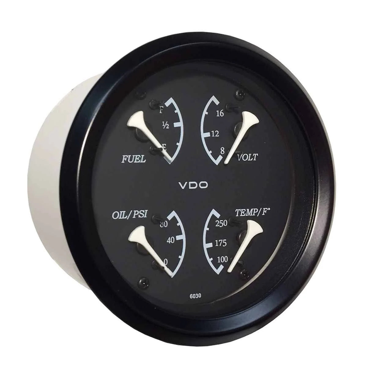 4 in 1 Gauge - 85mm - Black Dial/White Pointer A87890
