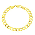 10k Yellow Gold 8mm Cuban Link Chain Bracelet I769