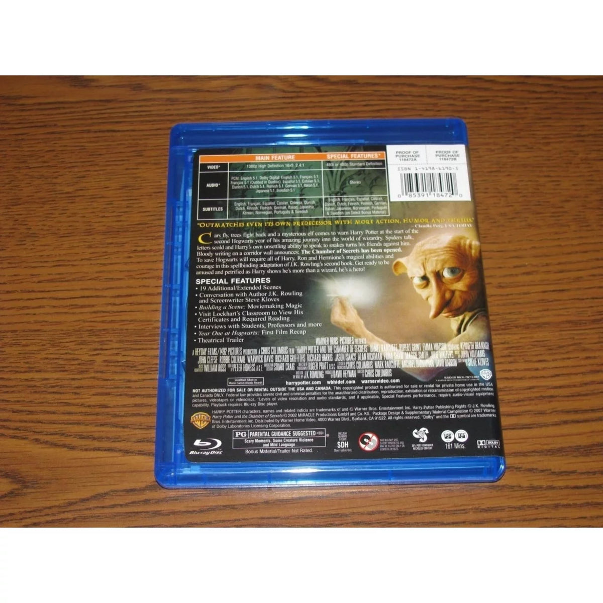 Harry Potter And The Chamber Of Secrets Blu-ray A6260