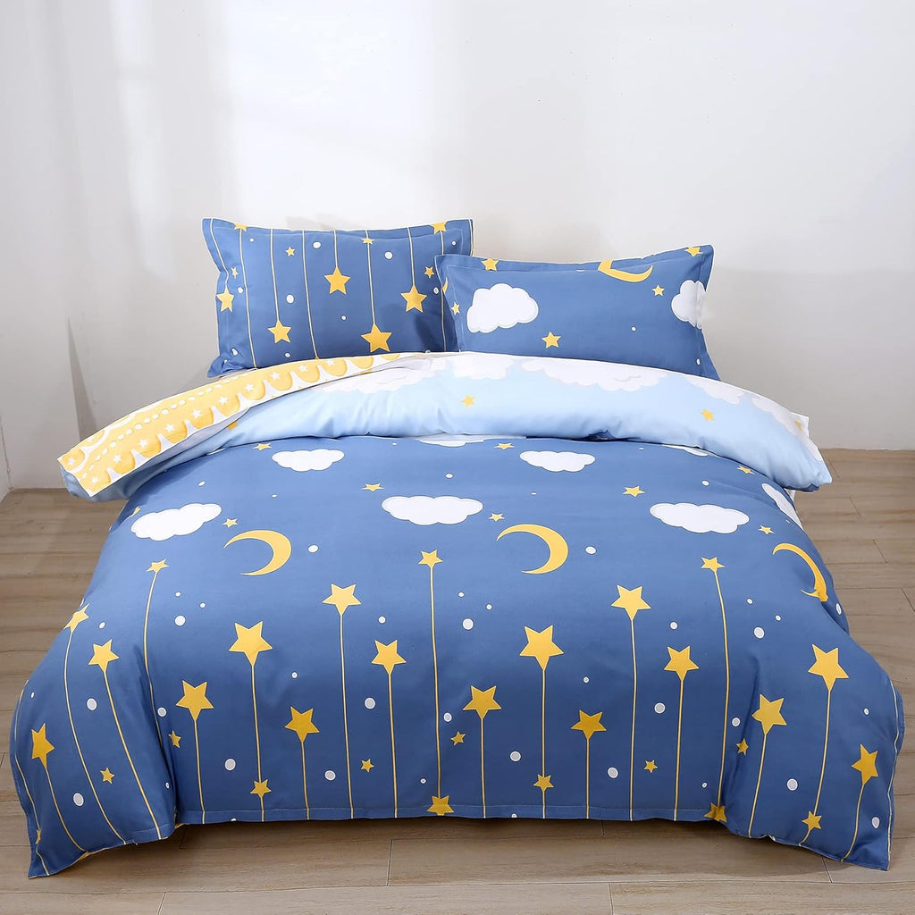 Twin Reversible White and Black Cow Duvet Cover Bedding Set with Zipper J12012
