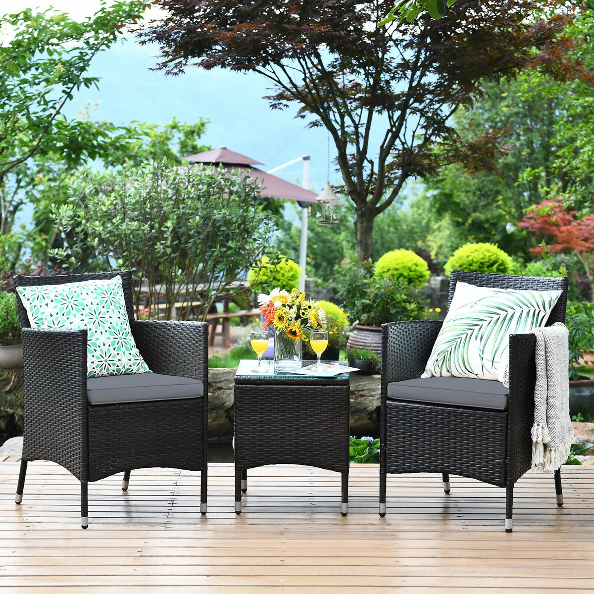 3 PCS Rattan Wicker Furniture Set O23606