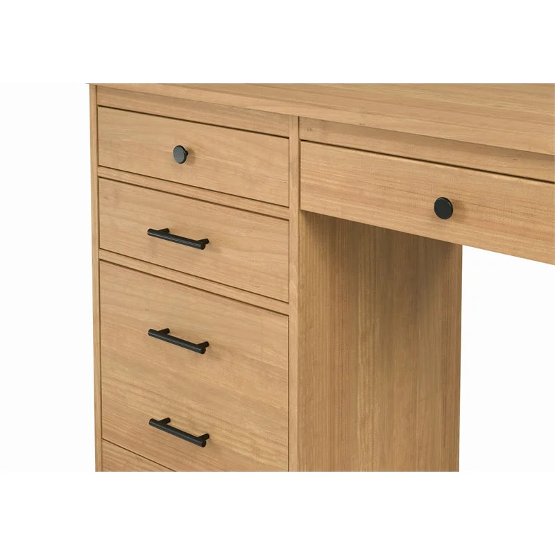 Wood Desk with File Cabinet R3660