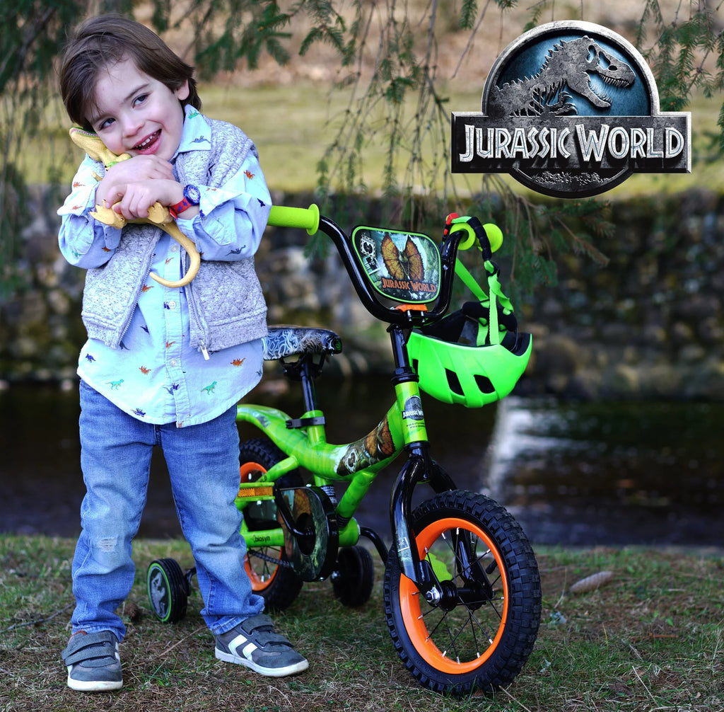 Green and Orange 12-inch Boy's Bicycle with Training Wheel L922