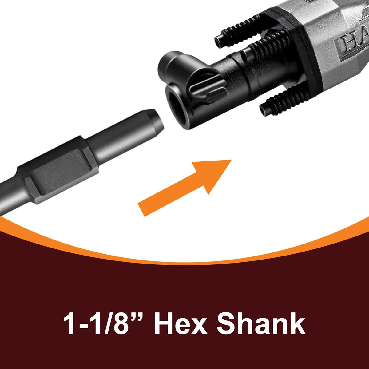 1-1/8" Hex Asphalt Scoop Shovel Head Attachment Spade Bit Pack of 2 U755852