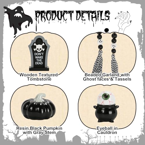 Halloween Decorations and Wooden Two Tiered Tray Stand A872764