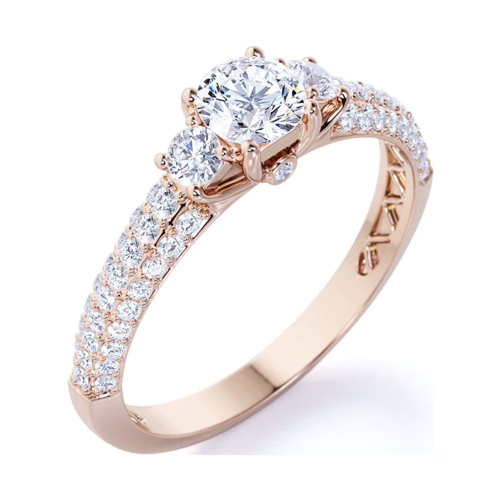 14K Rose Gold Lab Grown Diamond Ring P930711