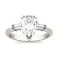 Pear Cut Moissanite Engagement Ring 2.47 DEW M950