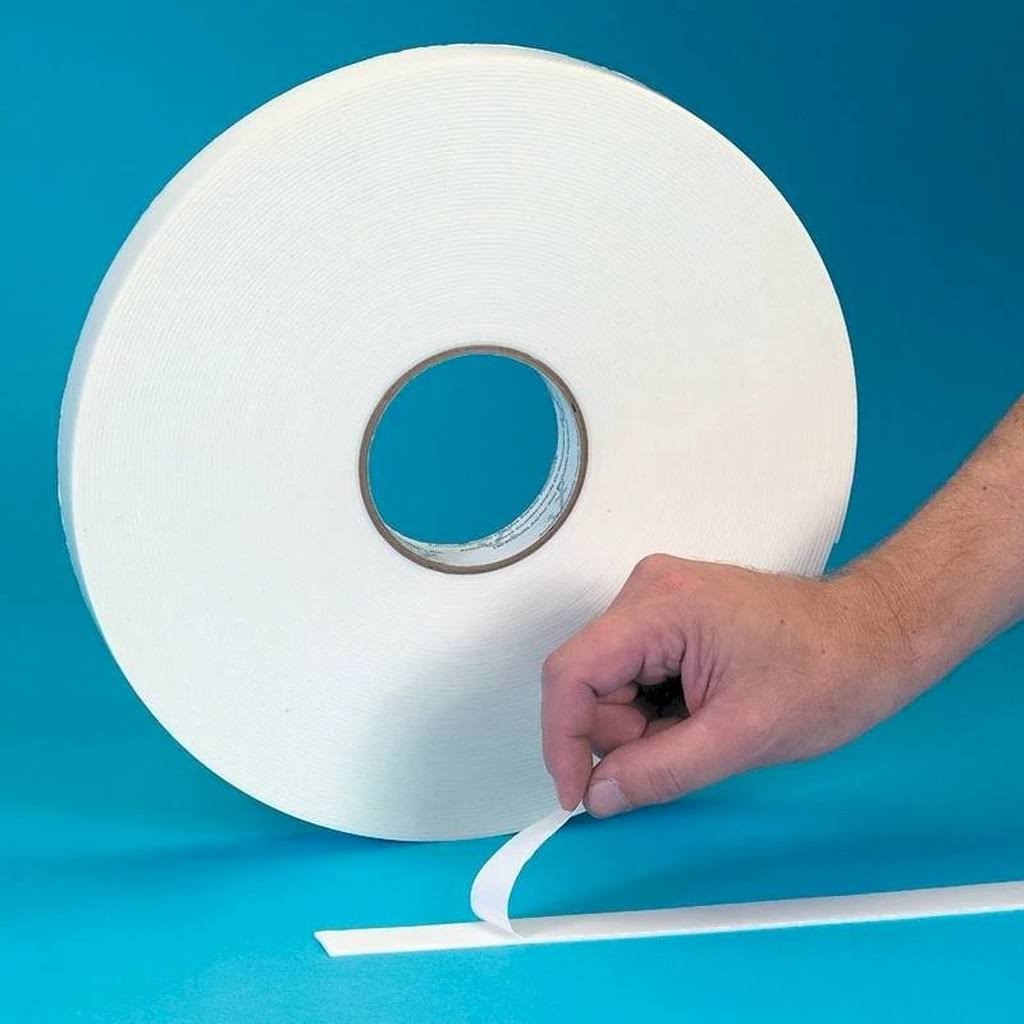 Double Sided Foam Tape 1/32x22 3/4x22 x 72 yds. White 16/Case M99468