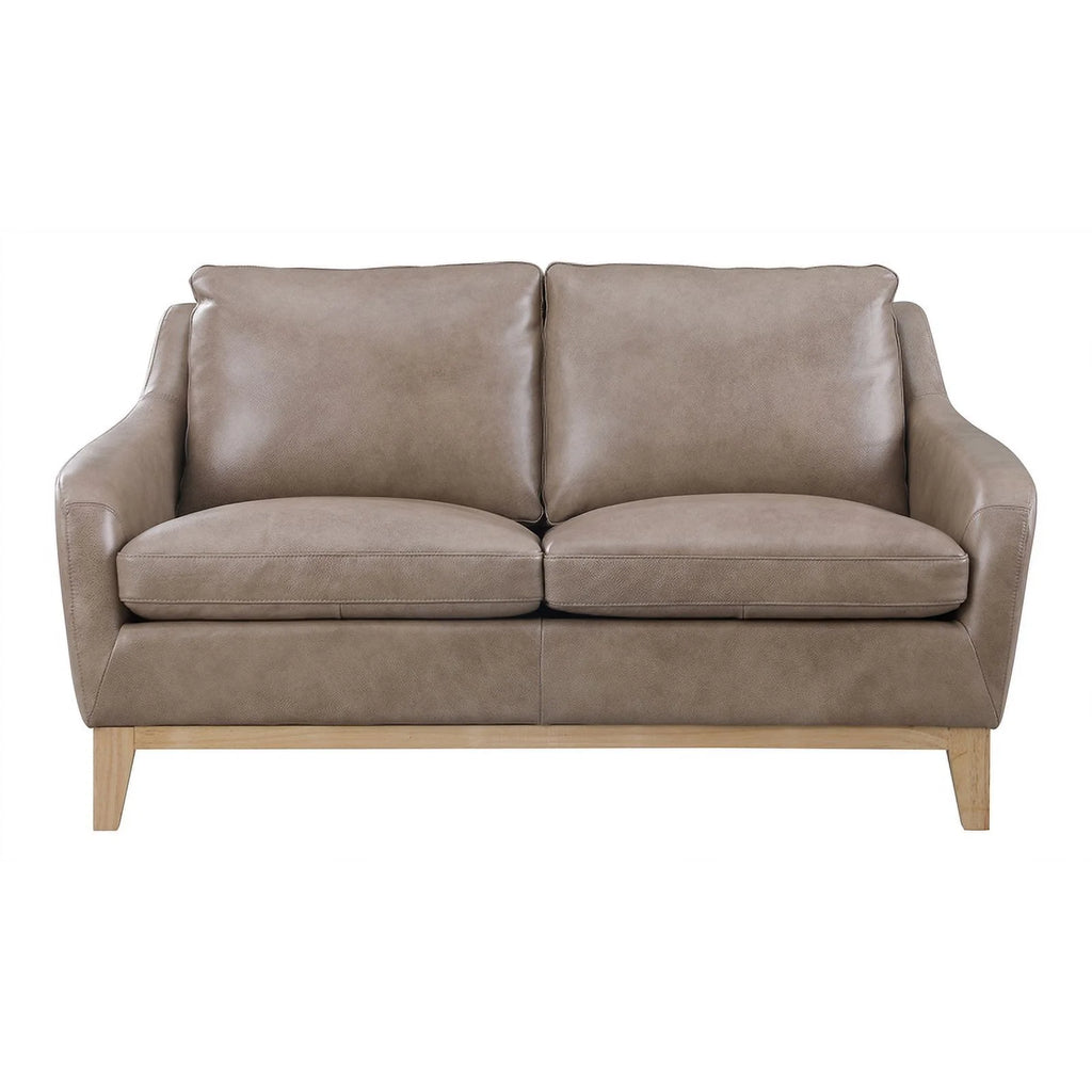 Sandy Brown Leather Loveseat P9440