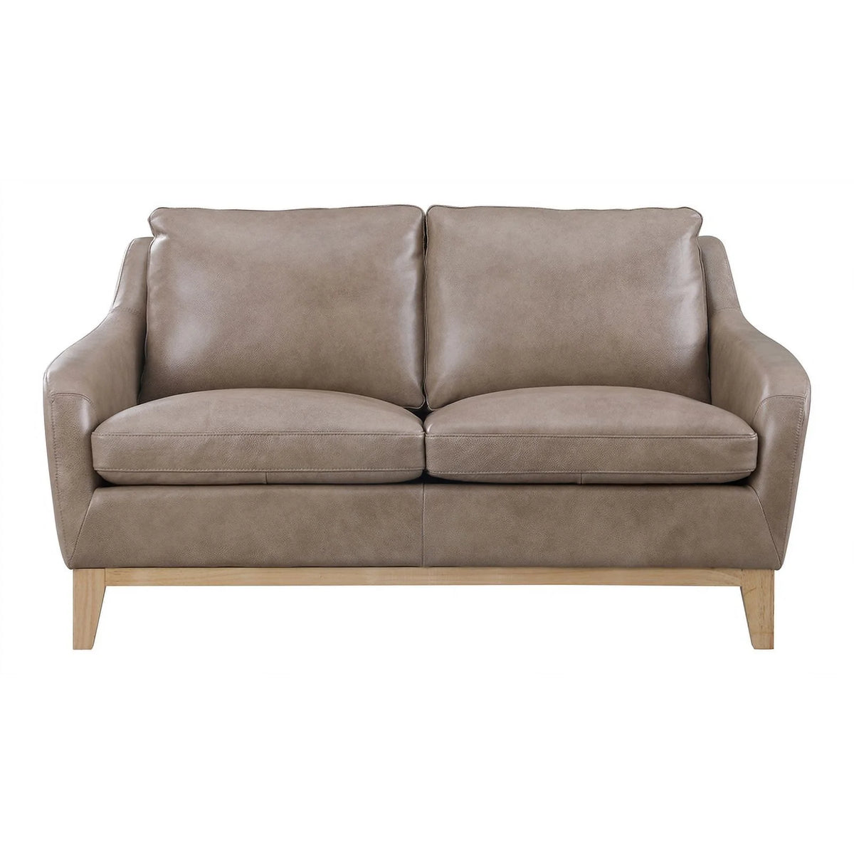 Sandy Brown Leather Loveseat P9440