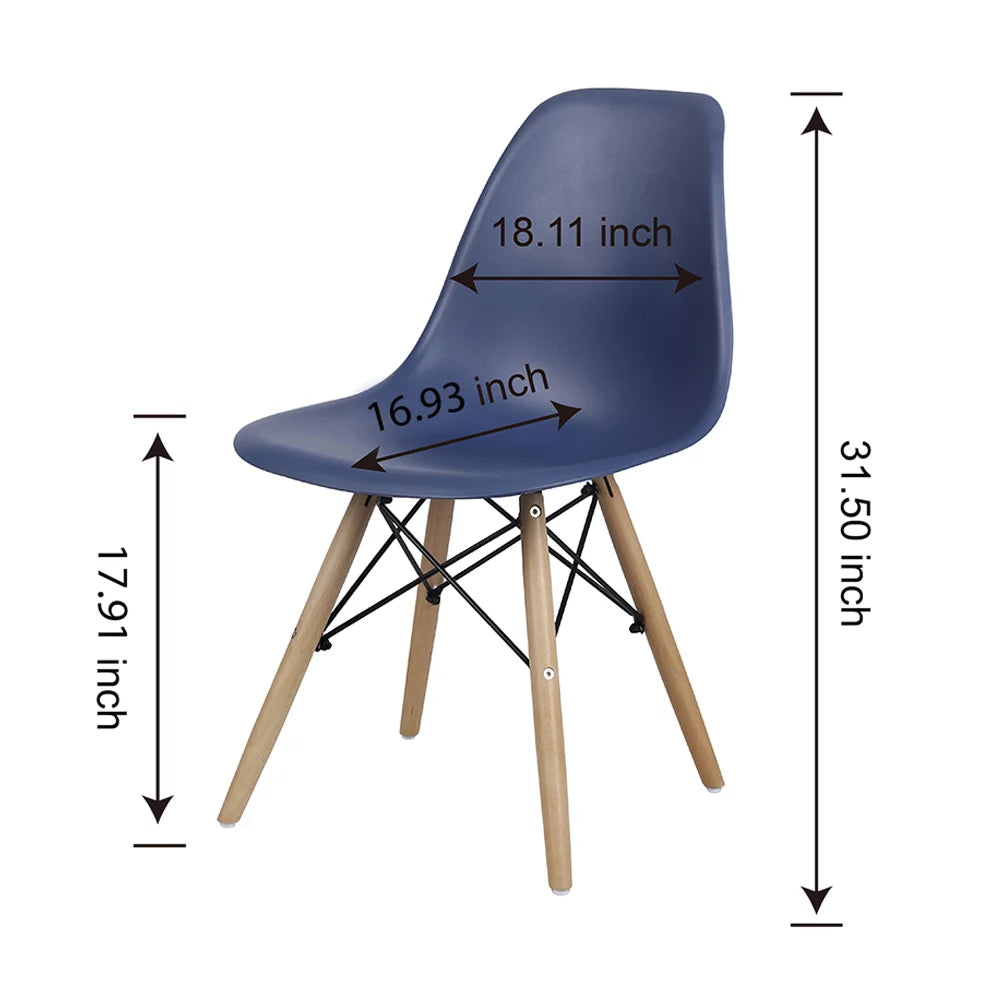 Blue Wood Legs Indoor Dining Chair D8651