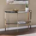 Half Moon Faux Marble Console Table Y403572