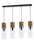 4 Light Pendant Wood Dark Bronze Q16562