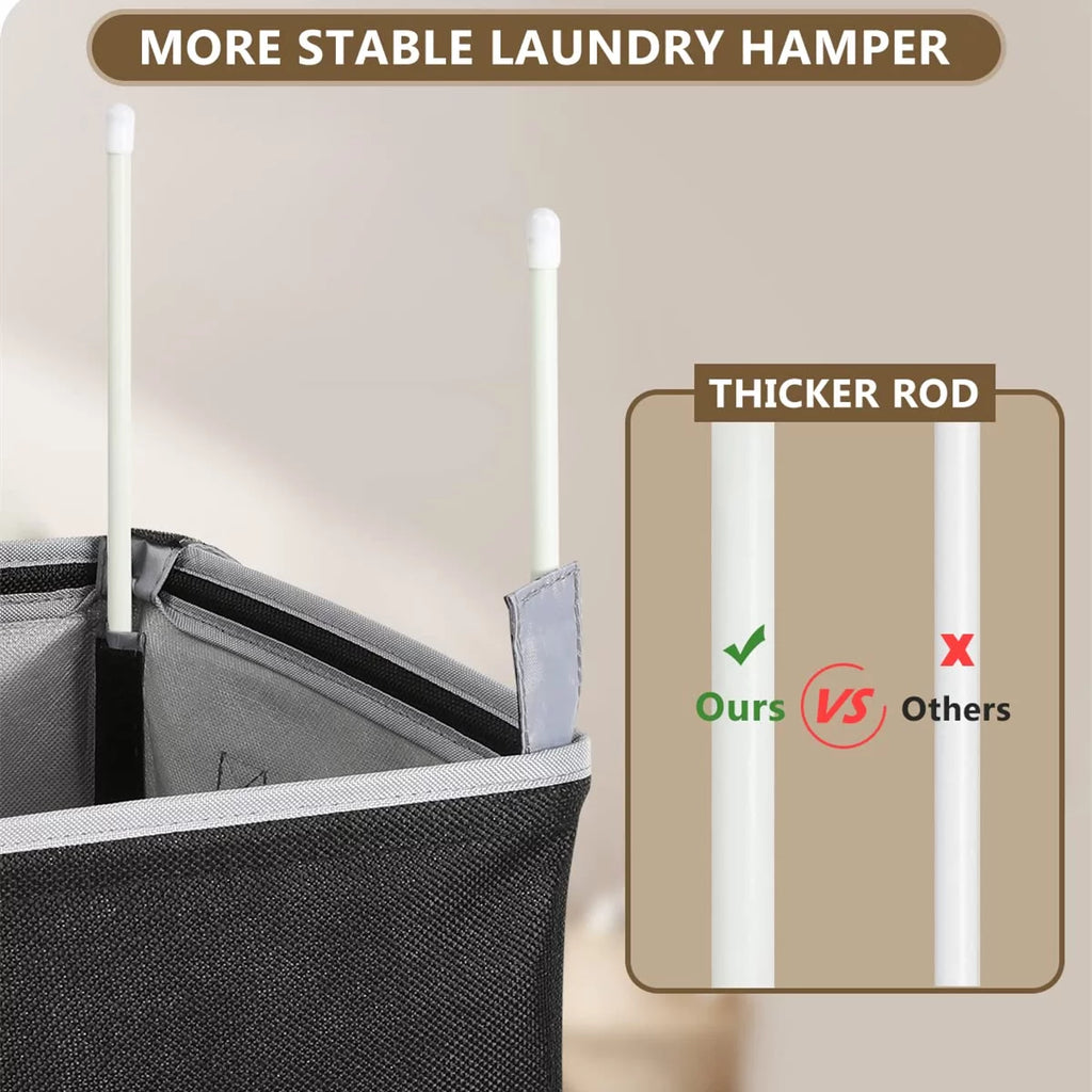 100L Collapsible Laundry Hamper with Lid & Laundry Bag S39465