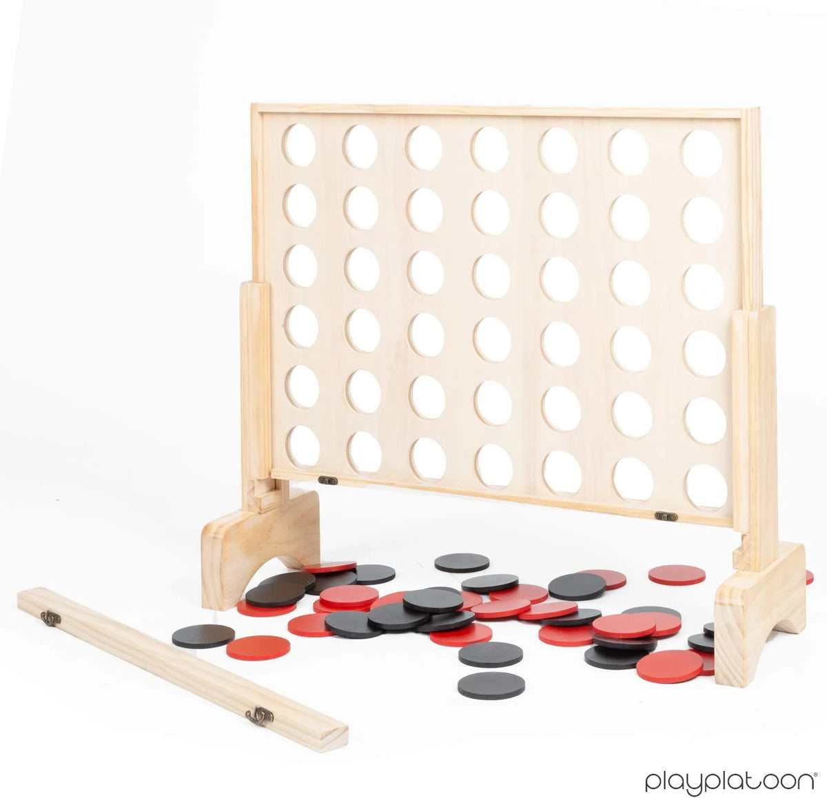 Wooden 4 in a Row Game with Coins, Case and Rules H12240
