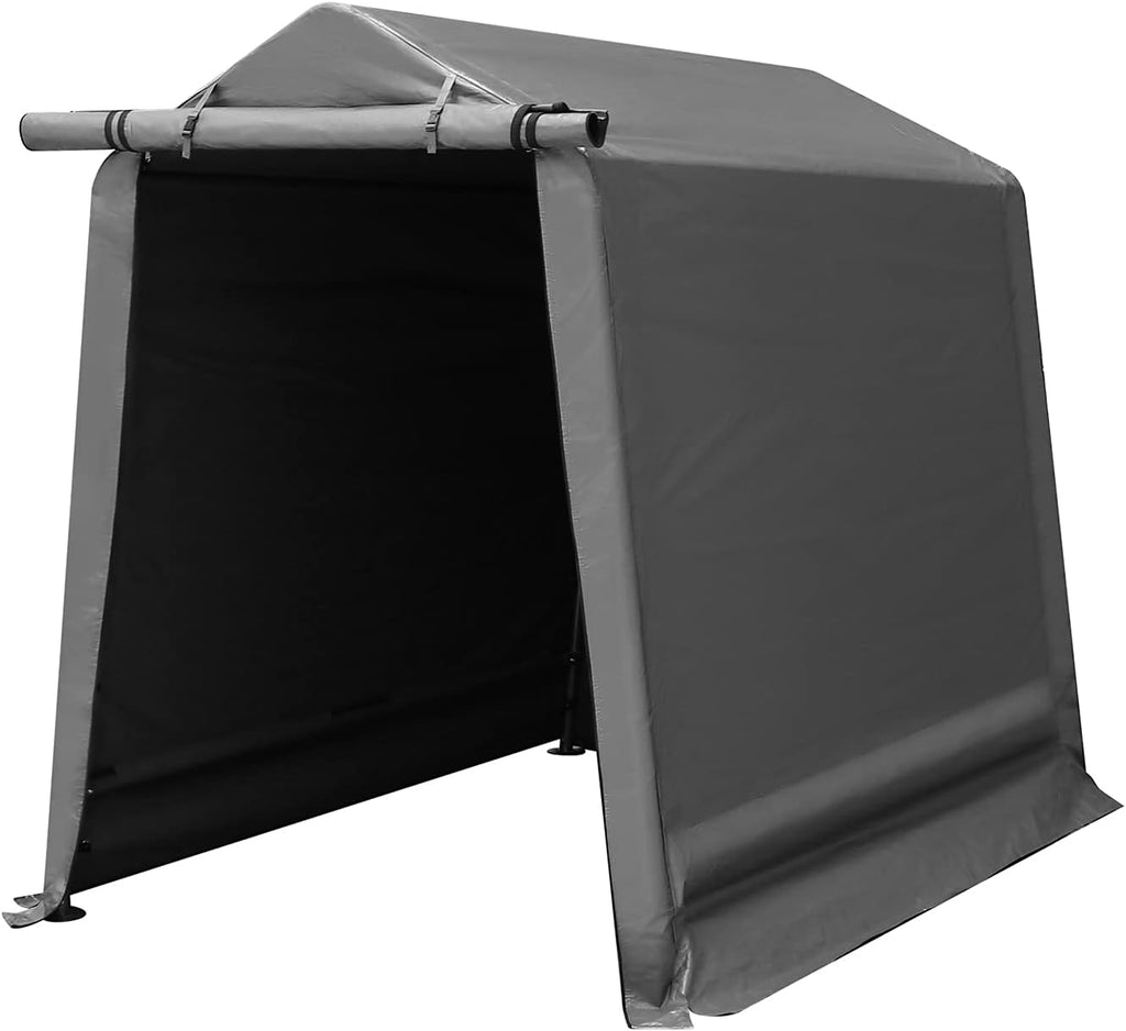 Beige Steel Outdoor Storage Shed with Roll-up Zipper Door A868