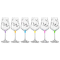 Assorted Colors Butterfly Wine Glasses Set of 6 12 oz B471