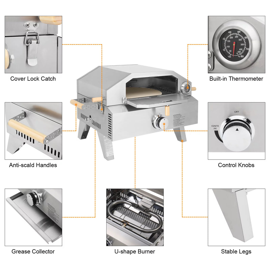 12 Inch 2-in-1 Gas Pizza Oven & Propane Grill Z86667