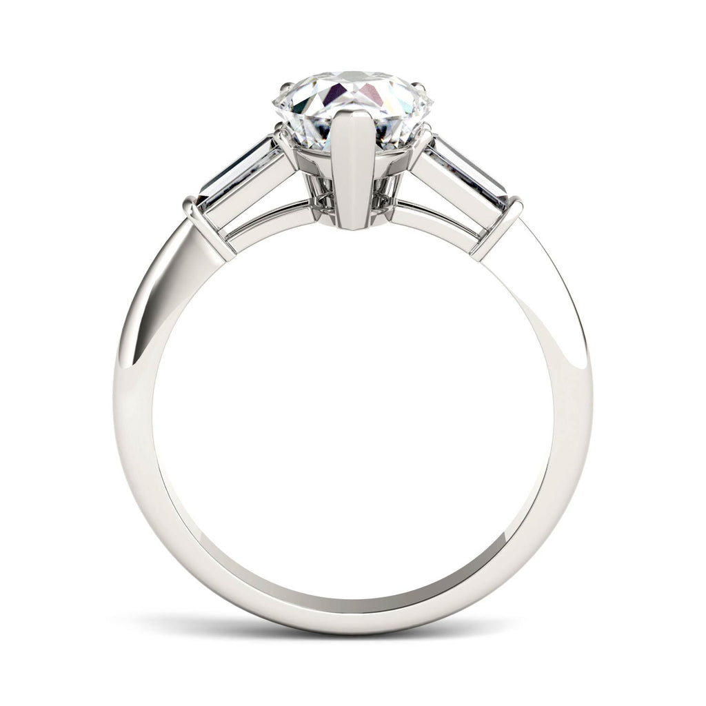 Pear Cut Moissanite Engagement Ring 2.47 DEW M950