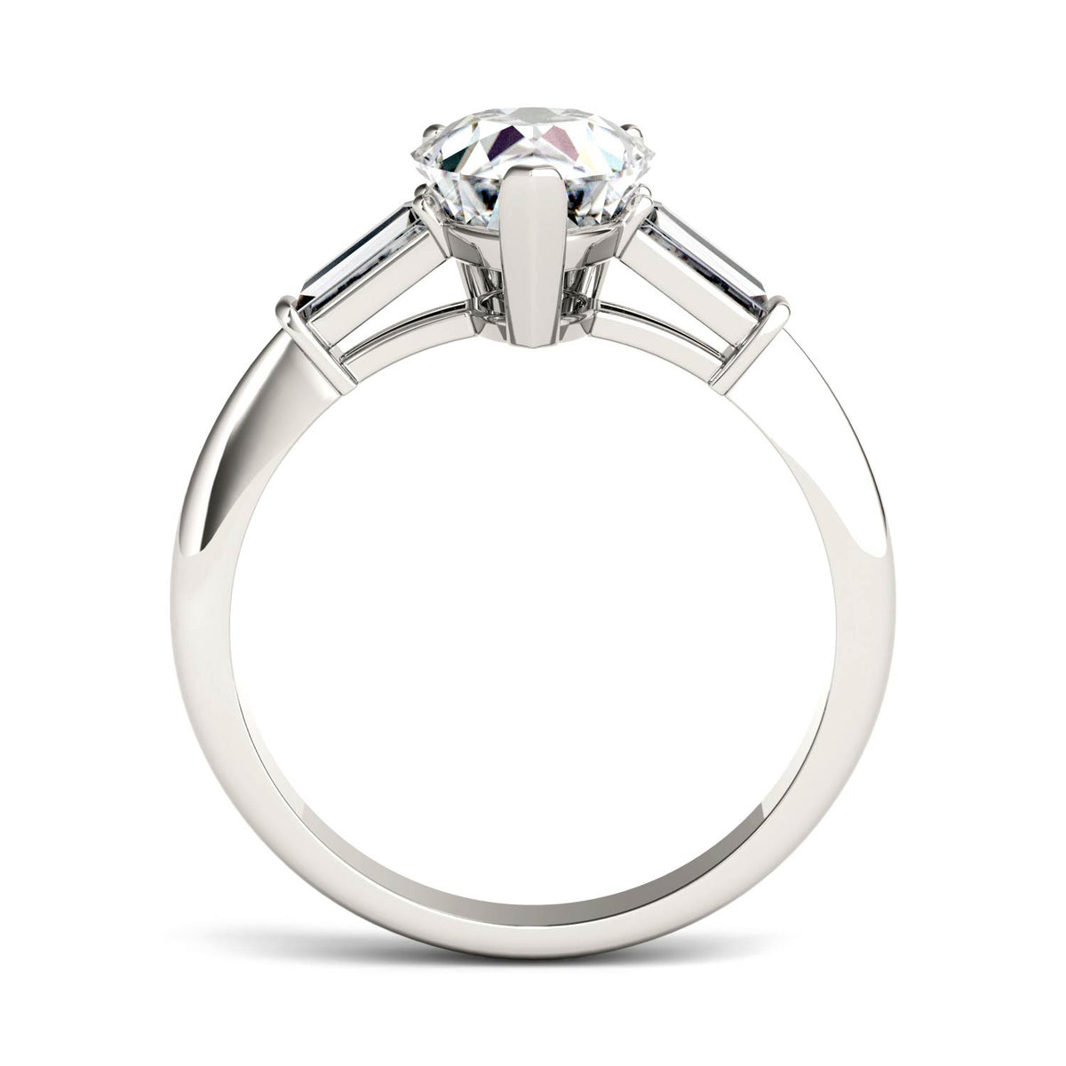 Pear Cut Moissanite Engagement Ring 2.47 DEW M950