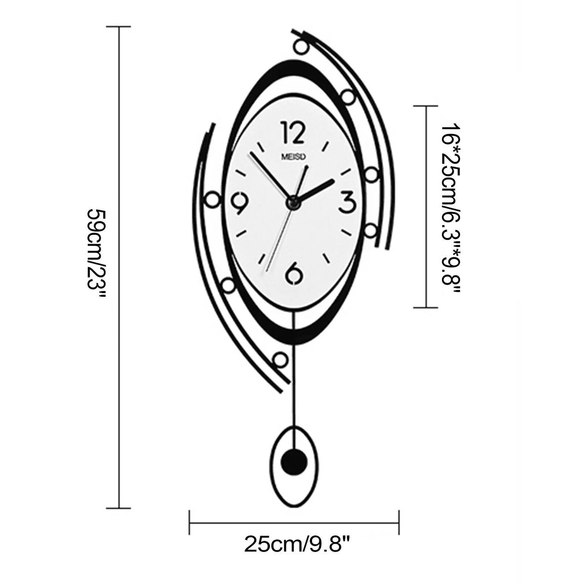 Large 3D Metal Wall Clock E85867